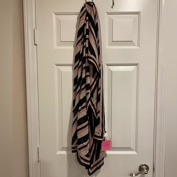 Kate Spade Aquatic Stripe Oblong Multicolor O/S Scarf NWT - Picture 3 of 7